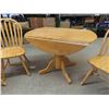 Image 2 : Dropleaf Pedestal Table (Extended Size) 30'' x 42'' Across with 4 Chairs 