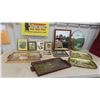 Image 1 : Wall Art Including Needle Point, Handpainted Landscape, Carrier , Metal Trays & 