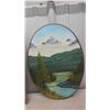 Image 8 : Wall Art Including Needle Point, Handpainted Landscape, Carrier , Metal Trays & 