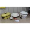 Image 1 : Enamelware Roaster , Basin , Dipper , Pot and Lid 