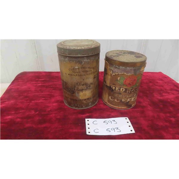 Vintage Tins : Gold Standard Mfg Co. Winnipeg , Red Rose Crushed Coffee