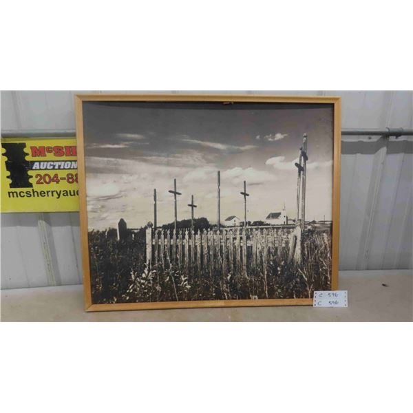 Framed Black and White Picture 30 1/2'' x 25'' 