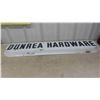 Image 2 : Plastic Light Cover Sign 'Dunrea Hardware' 48'' x 10'' - Has Damage at Lower Corner, See 