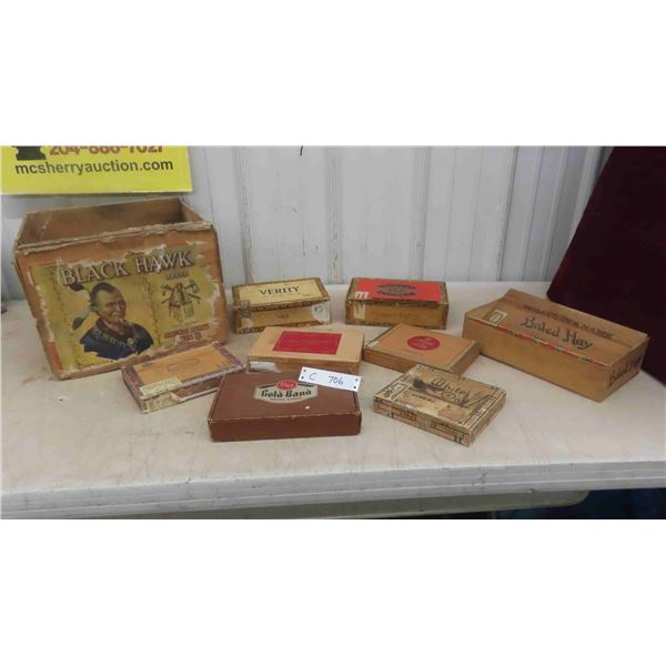 Cigar Boxes , Wood 'Black Hawk' Crate 13 1/2'' x 14'' x 10'' 