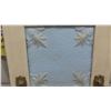 Image 2 : Tin Ceiling Panel Wood Framed Repurposed Into Towel Rack 24'' x 24'' 