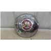 Image 4 : Hubcap Repurposed into Clock , Enamel Exterior Light Shade 12'' Diameter , Metal Gas 