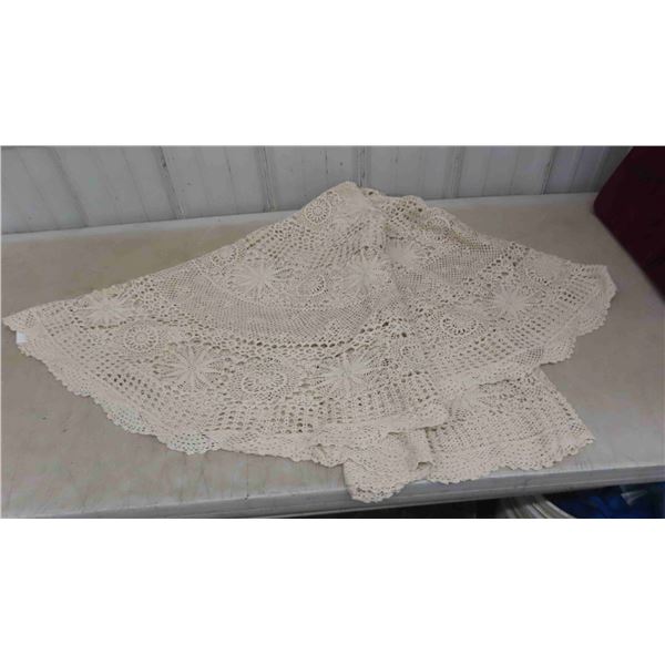 Crochet Lace Table Cloth 72'' x 90'' 