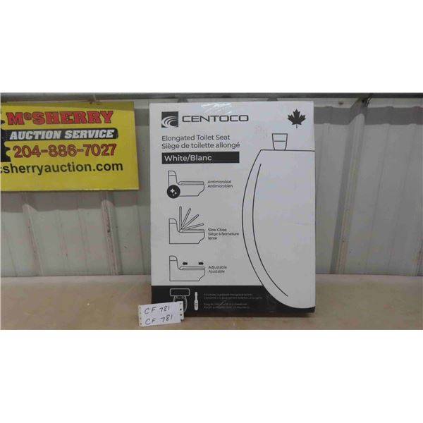 New Elongated White Toilet Seat 