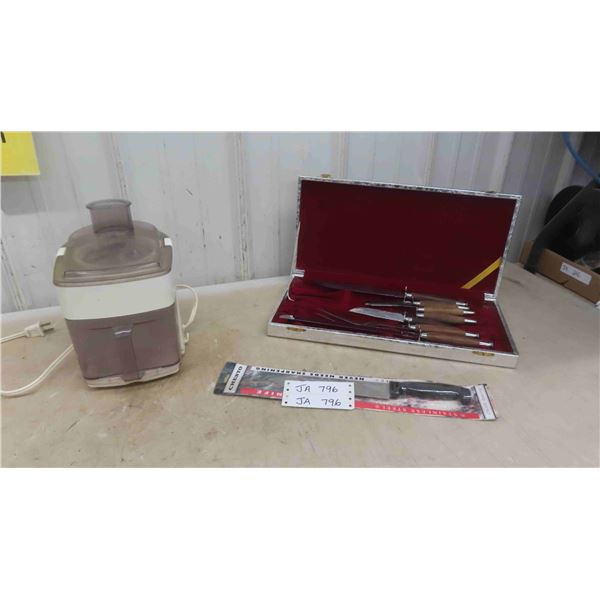 Carving Set with Case , New Stainless Steel Knife , Moulinex Food Processor 