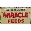 Image 7 : Vintage Porcelain ''Miracle Feeds'' Sign 35'' x 23 1/4'' - Never Hung Up 