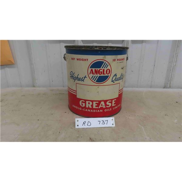 Vintage Anglo 10lbs Grease Tin 