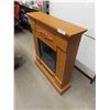 Image 2 : Oak Mantle with Electric 1500 Watt Fireplace-Style Heater 37'' x 32'' x 9'' 