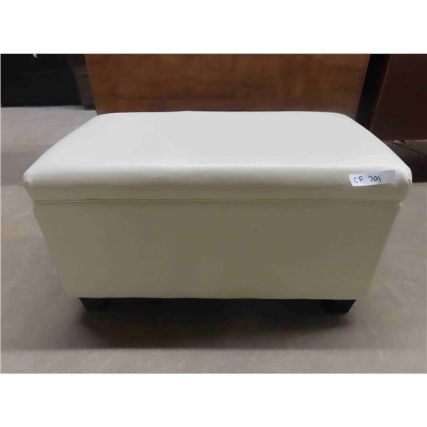 Leather/Leather-Style Ottoman with Hinged Top for Storage 17'' x 