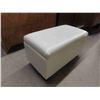 Image 2 : Leather/Leather-Style Ottoman with Hinged Top for Storage 17'' x 