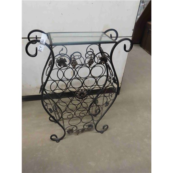 Wrought Iron Wine Bottle Rack 34'' x 24'' x 9'' 