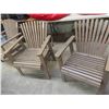 Image 4 : 4 Wood Yard Chairs with Folding Leg Table 29'' x 38'' x 86'' 