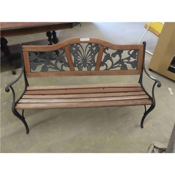 Wood and Metal Yard Bench 48'' Wide