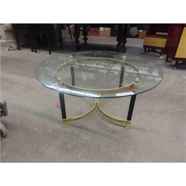 Brass and Glass Coffee Table 16'' Tall x 36'' Across 