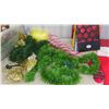 Image 8 : Christmas Decorations: Wreath , Lights, Garland, Storage Tote