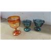 Image 3 : Carnival Glass Cream and Sugar Bowl, Fireking Cream and Sugar, Milk Glass Cream and 