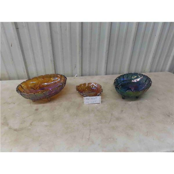 3 Carnival Bowls/Center Pieces 