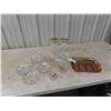 Image 1 : Carnival Glass Tray , Salt and Peppers & Nappy 