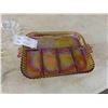 Image 2 : Carnival Glass Tray , Salt and Peppers & Nappy 
