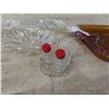 Image 4 : Carnival Glass Tray , Salt and Peppers & Nappy 