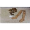 Image 1 : 2 Antique Shoe Maker Molds , Stocking Stretchers , Cast Iron Childs Shoe Mold 