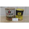 Image 1 : Vintage Tins : John Deere 5lbs Grease with Product , International Harvester Anti-Freeze 