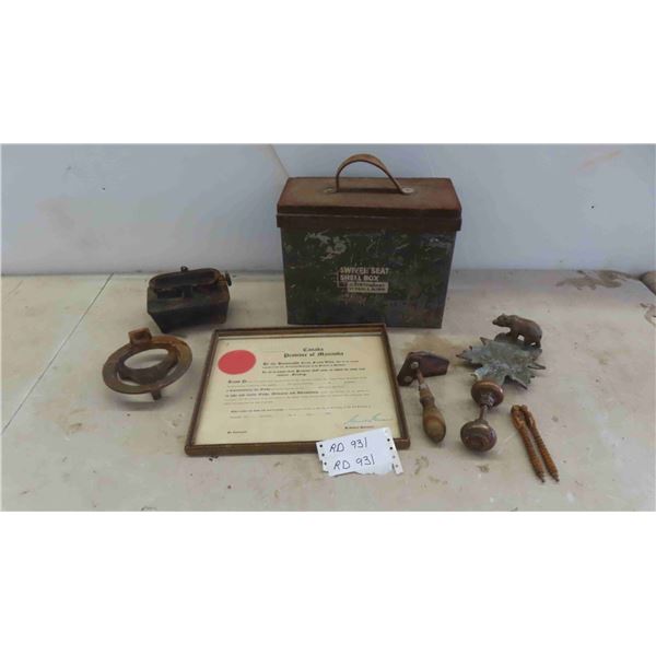 Vintage Swivel Seat Shell Box , Portable Lamp & More 