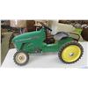 Image 1 : John Deere Metal Kids Pedal Tractor - Front Axle is Broken , Wheel Missing (See Photos) 