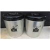 Image 10 : 5pce Vintage Canister Set , 4 Melmac Cups with Saucers, Wine Chilling Bucket, 7 