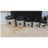 Image 8 : 5pce Vintage Canister Set , 4 Melmac Cups with Saucers, Wine Chilling Bucket, 7 