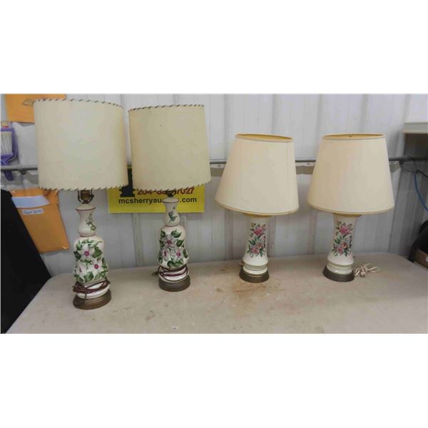 4 Table Lamps with Shades (2) 29 1/2'' Tall , (2) 25 1/2'' Tall 