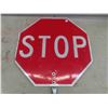 Image 2 : Metal School Crossing 'Stop' 'Slow' Double Sided Sign 18'' x 18''