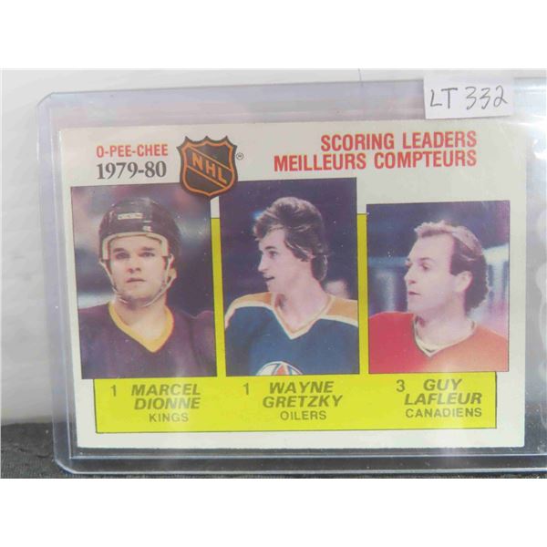 1980/81 OPC #163 Dionne Gretzky, Lafleur Scoring Leaders 