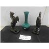 Image 1 : Mint Condition Vintage 1970s Vase & Horse Bookends BMP Canada Blue Mountain Pottery Canada 