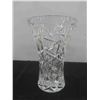 Image 2 : Rare Vintage 1970s Bohemia Hand Cut Crystal Flower Vase Pinwheel Design - Mint Condition 
