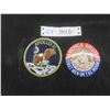 Image 1 : 1969 Apollo XI Moon Landing Button Vintage Rare & Apollo II The Eagle Has Landed Sewn on Patch 
