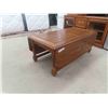 Image 2 : Oak Drop Leaf Coffee Table 16'' x 21'' x 41'' Extended Size 16'' x 43'' x 41'' 