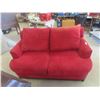 Image 1 : Microsuede Love Seat 64'' W Has Some Fade on Back Side , Seat Cushions Good on One Side 
