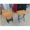 Image 2 : 4 Folding TV Tables with Stand Rack 