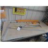 Image 1 : Johnson 4ft Level with Case , Drywall Square , Handled Scraper , 2 Telescope Handles 