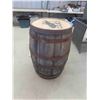 Image 2 : Wood Whiskey Barrel with Blue Bomber Logo 