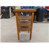Image 2 : Solid Oak Table with 3 Shelves 16'' x 16'' x 30 1/4'' 