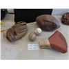 Image 1 : Vintage Right Handed Ball Glove, Bicycle Seat , 2 Baseballs 