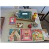 Image 1 : Vintage Toys : Stak Game , Bakelite Game Tokens, Allens Chalk Board, 