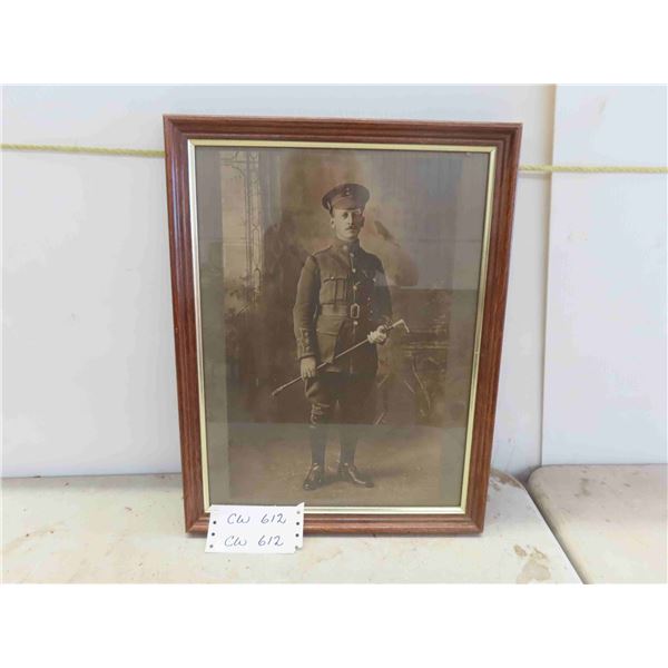 Framed Picture of a Soldier 13 3/4'' x 17 3/4'' 