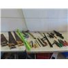 Image 1 : Hand Tools : Vintage Saws , Level , Tin Snips , Pipe Wrench , Soldering 